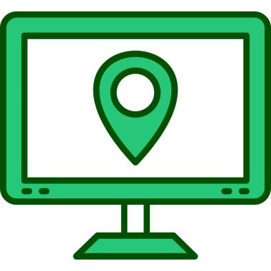 konum pin simgesi renk dış hat vektörü