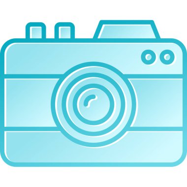 Kamera simgesi. Web için eski vektör simgelerinin özet çizimi