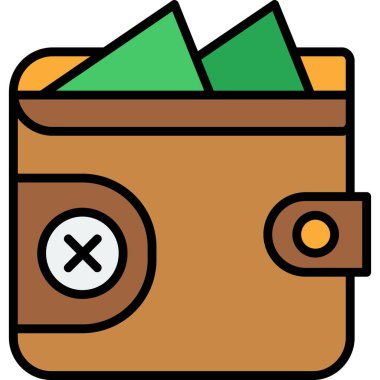 çanta cüzdan nakit simgesi - taslak biçimi