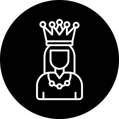 Prenses Web simgesi, vektör illüstrasyonu