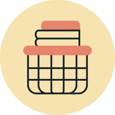 Kırmızı çemberli bir kitap yığınının vektör simgesi