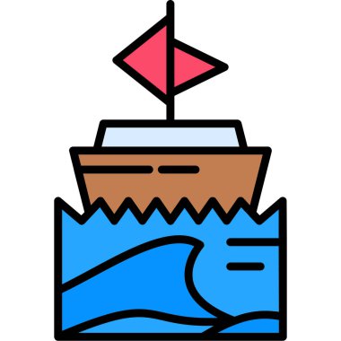 gemi web simgesi basit illüstrasyon