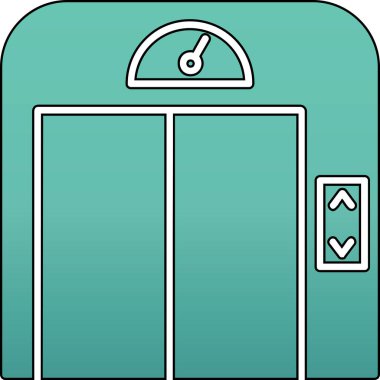 Mavi ve beyaz bir ikonun vektör illüstrasyonu