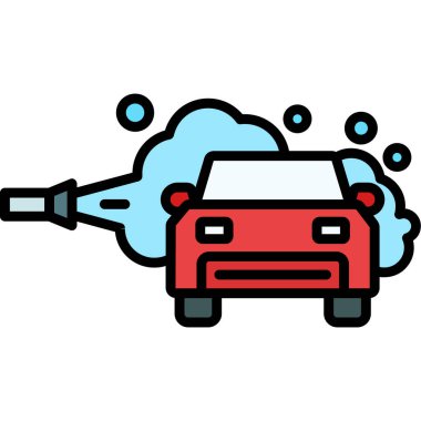 araba yıkama vektör illüstrasyonu