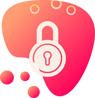 Asma kilit. Web simgesi basit illüstrasyon