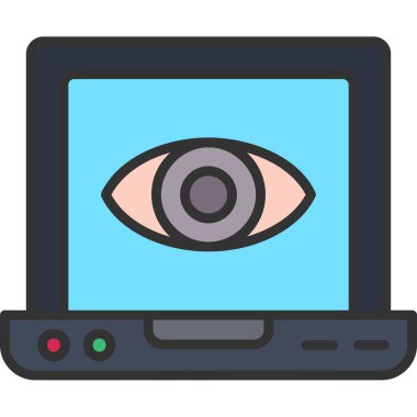 veri simgesi vektör illüstrasyonlu dizüstü gözü