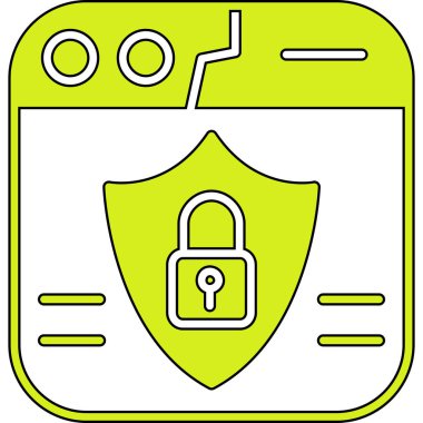 Güvenlik sistemi simgesi, vektör illüstrasyonu