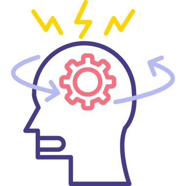 Beyin. Web simgesi basit illüstrasyon