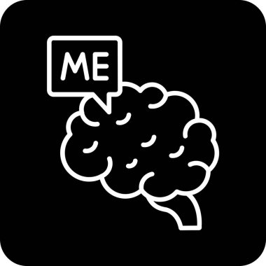 Moda Biçimli Beyin Simgesi İzole Arkaplan