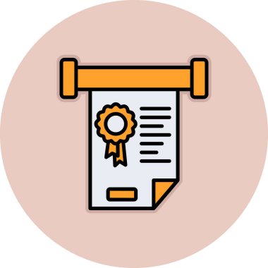 Sertifika. Web simgesi basit illüstrasyon