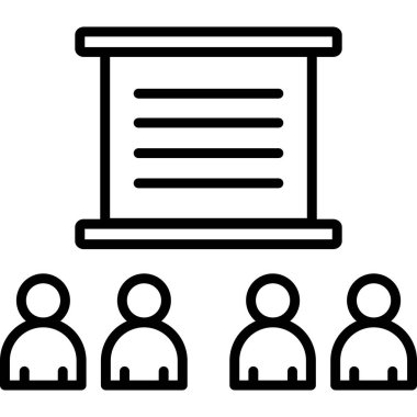 sunum toplantı simgesi, vektör illüstrasyonu