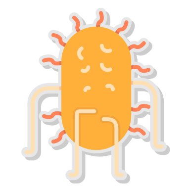 şirin virüs bakteri simgesi düz