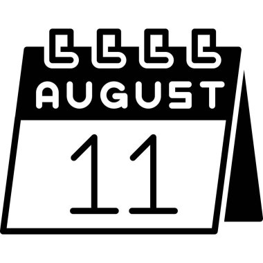 Ağustos Glyph vektörü Simge Tasarımı