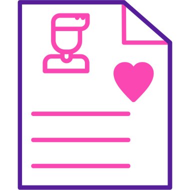 Aşk kartı simgesinin vektör illüstrasyonu