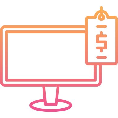 Monitör. Web simgesi basit illüstrasyon