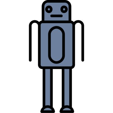 Robot robot simgesi. robot vektör simgesinin ana hatları düz izole