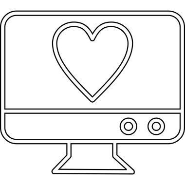 Elektronik aygıt simgesine sahip kalp