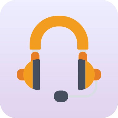 Kulaklık simgesi, vektör illüstrasyonu