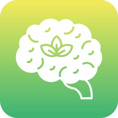 Moda Biçimli Beyin Simgesi İzole Arkaplan