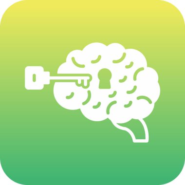 Soyut arkaplanda beyin simgesi izole edildi