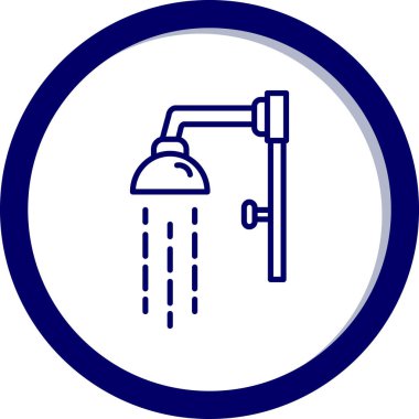 duş vektör simgesi. biçim düz iki renkli sembol, mavi ve kobalt renkleri, beyaz arkaplan.