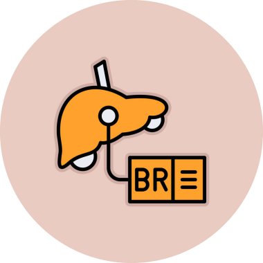 Karaciğer. Web simgesi basit illüstrasyon