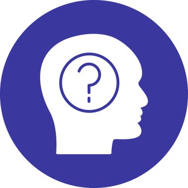 Baş simge vektör illüstrasyon tasarımı ile soru işareti