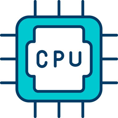 İşlemci. Web simgesi basit illüstrasyon