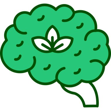 Beyaz arkaplandaki çizgi film beyninin vektör çizimi