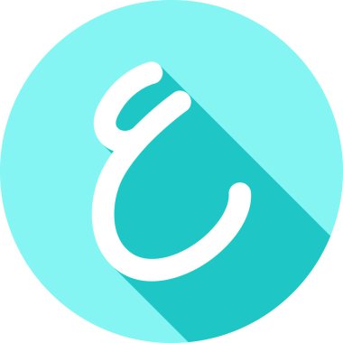 Tek harfli e işaretinin vektör illüstrasyonu