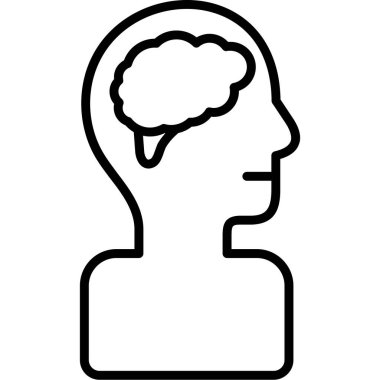 Beyin zihin simgesi ana hatlar biçiminde