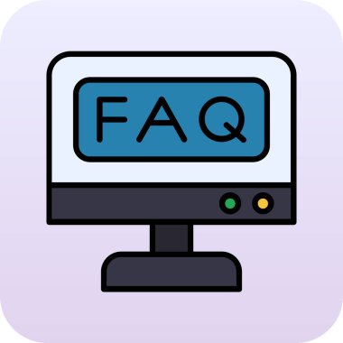 Faq vektör düz renk simgesi