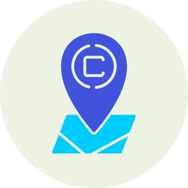 harita konumu pin simgesi ile doldurulmuş dış hat biçimi