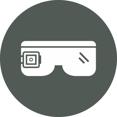 Vr Gözlük simgesi, vektör illüstrasyonu