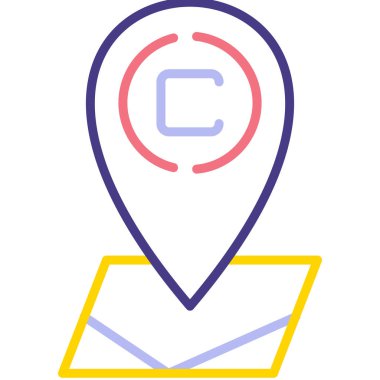 harita pin ikonu vektör illüstrasyonu