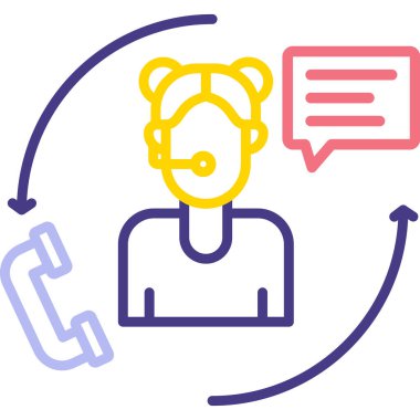 Müşteri hizmeti simgesi modern vektör illüstrasyonu