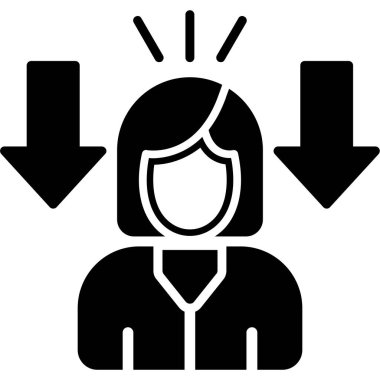 Aşağı oklu kadın