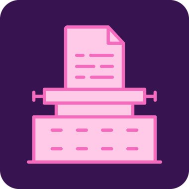 Bir yığın kitabın mor arkaplanının vektör çizimi