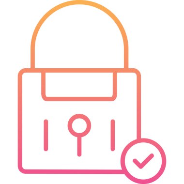 Kilit. Web simgesi basit illüstrasyon