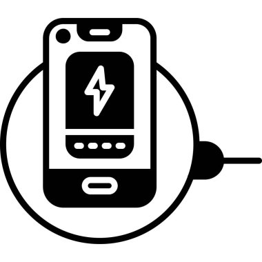 power plug simgesine sahip akıllı telefon, satır biçimi