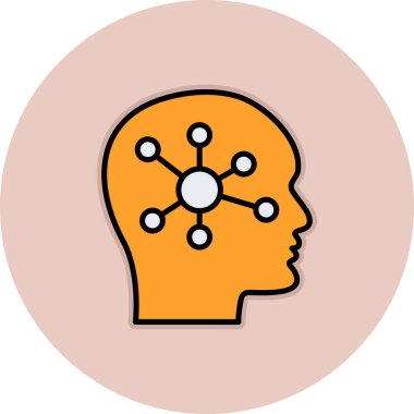 Beyin. Web simgesi basit illüstrasyon