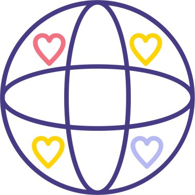 dünya simgesi, vektör illüstrasyonu basit tasarım