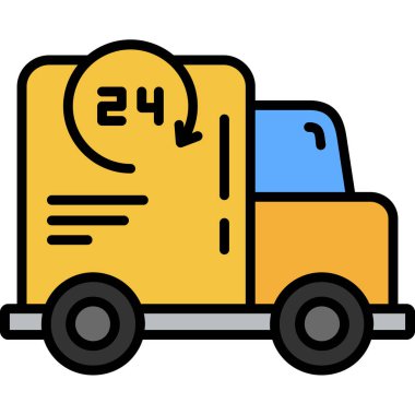 Teslimat kamyonu ikonu. Taslak dağıtım kamyonu vektör simgesi rengi izole edildi