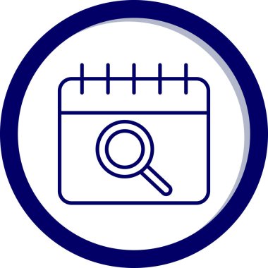 Büyütme cam vektör simgesi. biçim iki renkli düz simge, kobalt ve cyan renkleri, beyaz arkaplan.