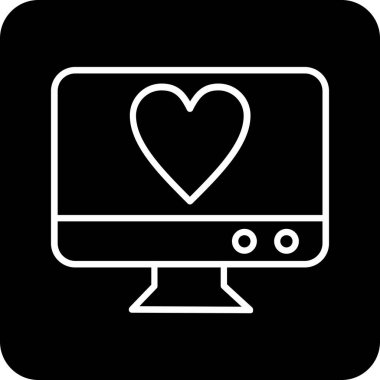 Katı biçimde kalp monitörü simgesi