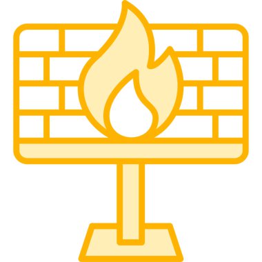 alev yanan ikon vektör çizimi