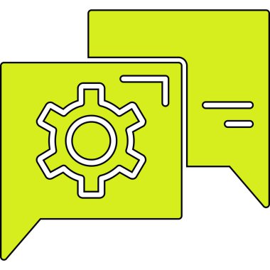 Konuşma baloncukları ve dişli simgesi vektörü