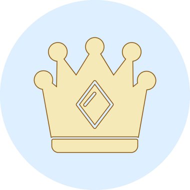 Altın taç simgesi, vektör illüstrasyonu