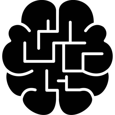 Beyin simgesi, vektör illüstrasyonu