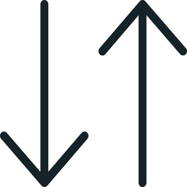 Oklar ana hatlar biçiminde aşağı yönlü simge